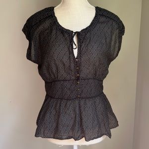 Anthropologie HD in Paris Swiss Dot Shirt Size 8